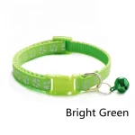 Footprint Bell Cartoon Pet Collar-bright green collar print