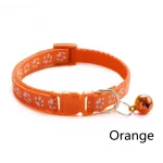 Footprint Bell Cartoon Pet Collar-orange collar print