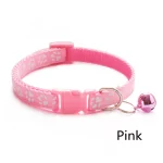 Footprint Bell Cartoon Pet Collar-pink collar print