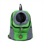 small cat dog green backpack