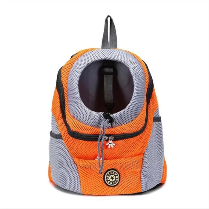 small cat dog orange backpack