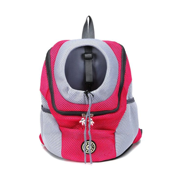 small cat dog rose red backpack